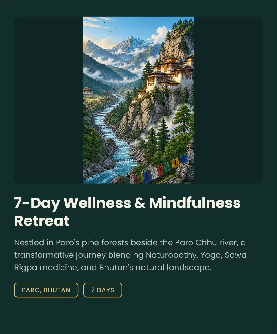 Cover of the 7-Day Wellness and Mindfulness Retreat itinerary